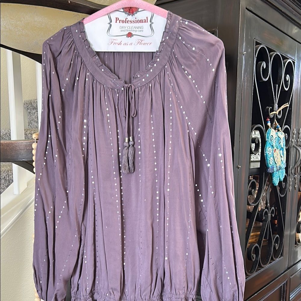Women's Purple Blouse with Sequin Detail